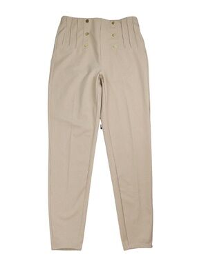 Halara Beige High Rise Gold Button Detail Tapered Pants M 7/8